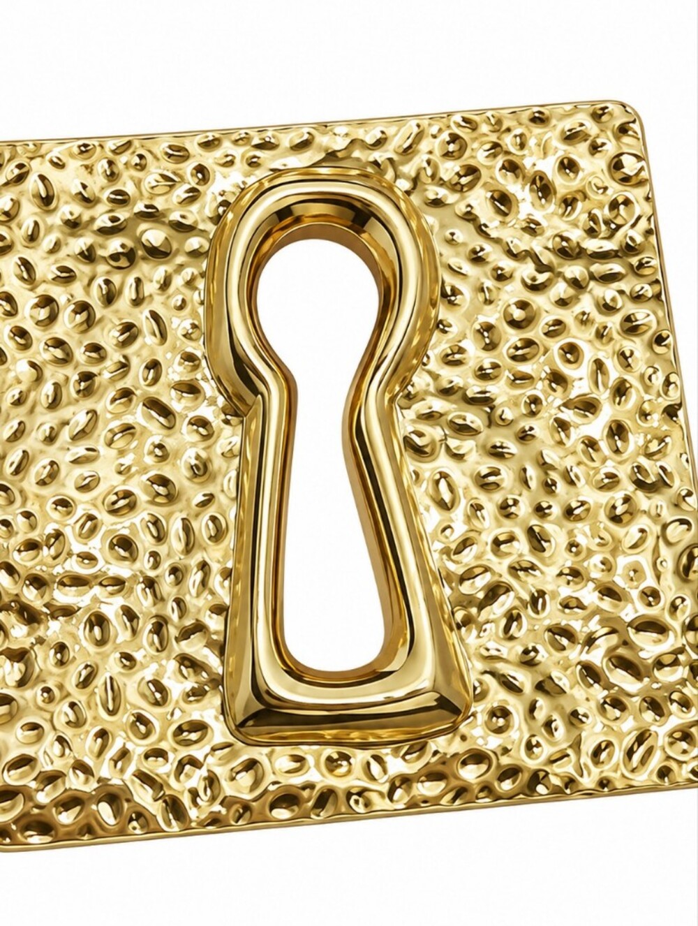 Gold Keyhole Brooch